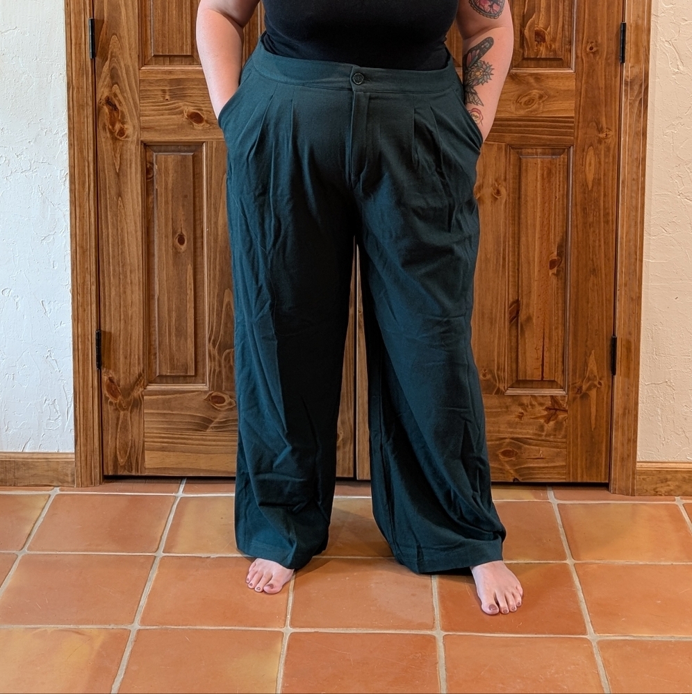 Torrid Black and Green Wide Leg Pants